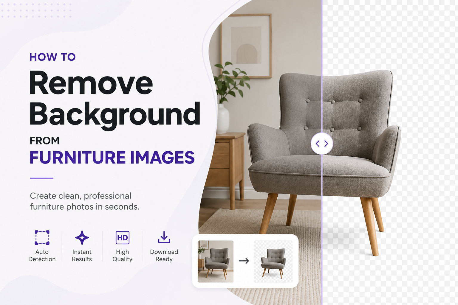 Remove Background From Furniture Images Free with AI